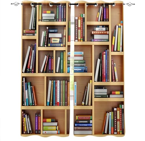 Vorhang Blickdicht Bücherregal Vorhänge Bunte Bücher Gardinen Wohnzimmer Schlafzimmer Verdunklungsvorhänge Thermovorhang 3D Druck Schallschutz Vorhang mit Ösen 2er Set B 91.5 x H 214 cm a.8475 Vorhang Blickdicht Bücherregal Vorhänge Bunte Bücher Gardinen Wohnzimmer Schlafzimmer Verdunklungsvorhänge Thermovorhang 3D Druck Schallschutz Vorhang mit Ösen 2er Set B 91.5 x H 214 cm a.8475 von Aozhiswe