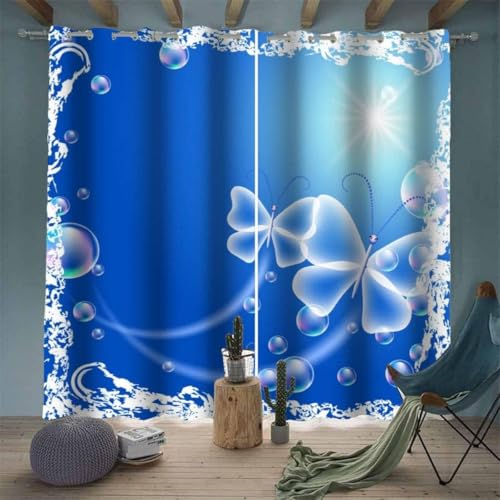 Vorhang Blickdicht Schmetterling Vorhänge Abstraktes Blau Gardinen Wohnzimmer Schlafzimmer Verdunklungsvorhänge Thermovorhang 3D Druck Vorhang mit Ösen 2er Set B 100 x H 160 cm a.6123 Vorhang Blickdicht Schmetterling Vorhänge Abstraktes Blau Gardinen Wohnzimmer Schlafzimmer Verdunklungsvorhänge Thermovorhang 3D Druck Vorhang mit Ösen 2er Set B 100 x H 160 cm a.6123 von Aozhiswe