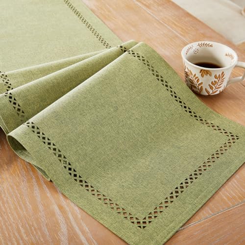 Aoztio Bauernhaus Burlap Stil Tischläufer, Salbei Grün Tischläufer 180cm, Leinen Stil Rustikale Geometrische Hohle Tisch Läufer für Essen Urlaub Parteien und täglichen Gebrauch - Salbei Grün, 180cm Aoztio Bauernhaus Burlap Stil Tischläufer, Salbei Grün Tischläufer 180cm, Leinen Stil Rustikale Geometrische Hohle Tisch Läufer für Essen Urlaub Parteien und täglichen Gebrauch - Salbei Grün, 180cm von Aoztio