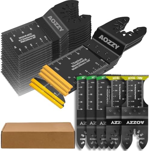 40 Tlg Multitool Sägeblätter Holz Set, 5 Oszillierende Multitool Sägeblätter Titanium, Quick Release Oszillierendes Multifunktionswerkzeug Kompatibel mit Fein Multimaster Porter Rockwell Cable Bosch 40 Tlg Multitool Sägeblätter Holz Set, 5 Oszillierende Multitool Sägeblätter Titanium, Quick Release Oszillierendes Multifunktionswerkzeug Kompatibel mit Fein Multimaster Porter Rockwell Cable Bosch von Aozzy