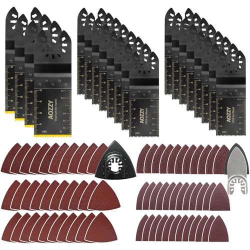 82 tlg multitool sägeblätter holz Set, 4 oszillierende multitool sägeblätter titanium, multitool schleifplatte für delta-schleifer 82 tlg multitool sägeblätter holz Set, 4 oszillierende multitool sägeblätter titanium, multitool schleifplatte für delta-schleifer von Aozzy