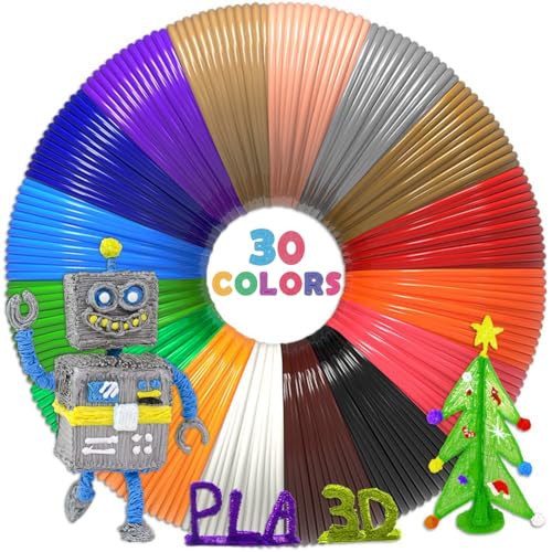 Aozzy 3D Stift Filament PLA 1.75mm 3D Stift Farben PLA für 3D Stiften und Druckern 30 Farben - 197 "/Stück von Aozzy
