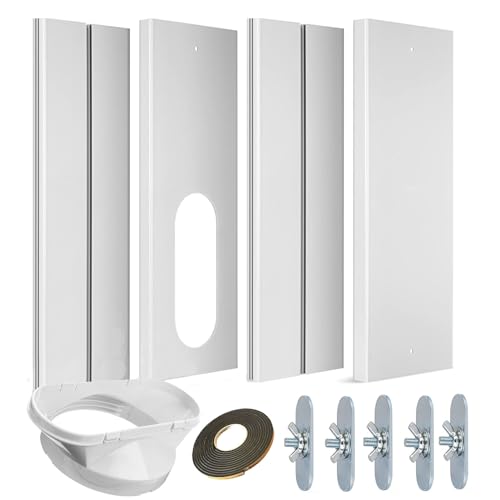 Aozzy Einstellbare Fenstergleit Kit Platte Klimaanlage Windschutz für tragbare Klimaanlage, Erweiterung Window Panel Kit, aus Polyvinylchlorid (PVC) (13CM (5,12") Schlauch) von gulrear