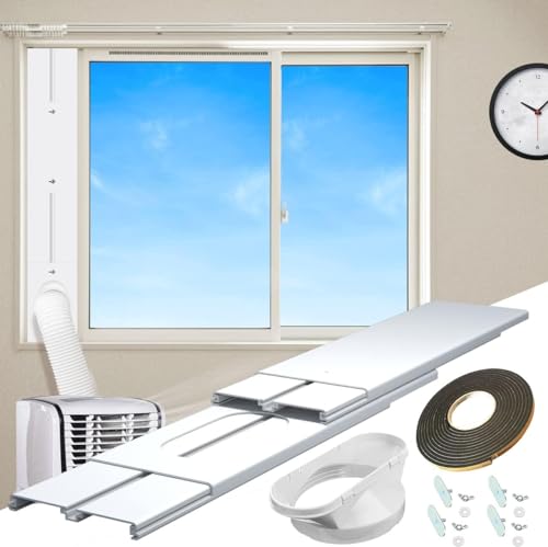 Aozzy Einstellbare Fenstergleit Kit Platte Klimaanlage Windschutz für tragbare Klimaanlage, Erweiterung Window Panel Kit (15CM (5,9") Schlauch), Polyvinylchlorid (PVC) von Aozzy