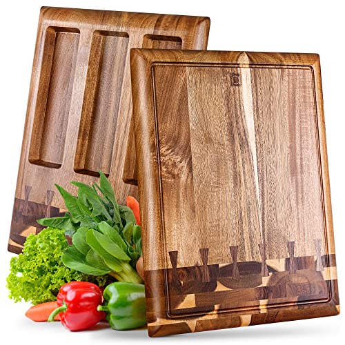 Collage Acacia Wood Cutting Board for Kitchen and Home - Large Butcher Block Chopping Board, Sustainable Wood, Juice Groove - Doubles as 3 Compartment Serving Board - 17 x 13 x 1.5" Collage Acacia Wood Cutting Board for Kitchen and Home - Large Butcher Block Chopping Board, Sustainable Wood, Juice Groove - Doubles as 3 Compartment Serving Board - 17 x 13 x 1.5" von Apace Living