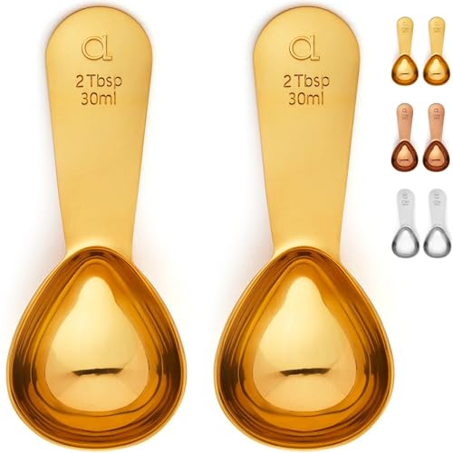 Kaffeelot (2er Set) von Apace – 2 Esslöffel (EL) – Kaffeedosierlöffel aus Edelstahl - Messlöffel für Kaffee, Tee und mehr (Gold, 2) von Apace Living