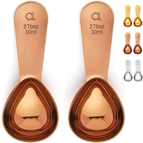 Kaffeelot (2er Set) von Apace – 2 Esslöffel (EL) – Kaffeedosierlöffel aus Edelstahl - Messlöffel für Kaffee, Tee und mehr (Roségold, 2) von Apace Living