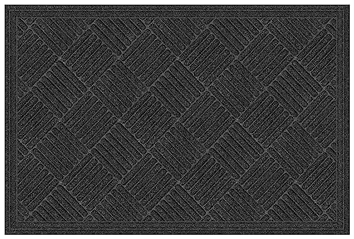 Apache Mills Textures Crosshatch Eingangsmatte, 60 x 90 cm, Onyx, Synthetik von Apache Mills