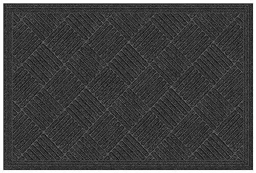 Apache Mills Textures Crosshatch Eingangsmatte, 60 x 90 cm, Onyx, Synthetik von Apache Mills