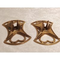 Paar Futuristisch Wirkende Vintage Kerzenhalter Mit Herzen Formen Kerze Wird Geklemmt, Mehrere Größen Möglich von ApadisArt