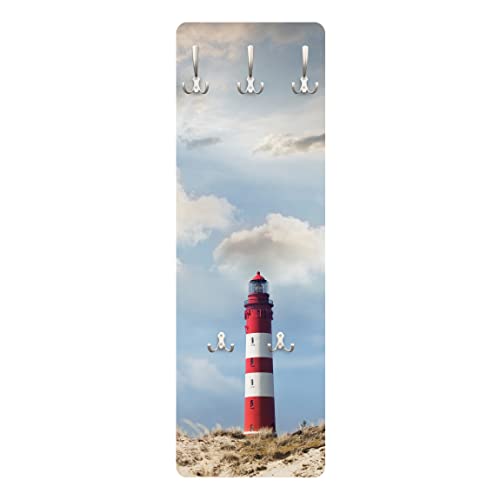 Bilderwelten Garderobe - Leuchtturm in den Dünen - Maritim, Größe HxB:119cm x 39cm von Apalis