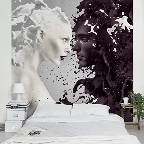 Apalis 95388 Vlies / Fototapete Milk und Coffee Quadrat | Vlies Tapete Wandtapete Wandbild Foto 3D Fototapete für Schlafzimmer Wohnzimmer Küche | Größe: 240x240 cm von Apalis