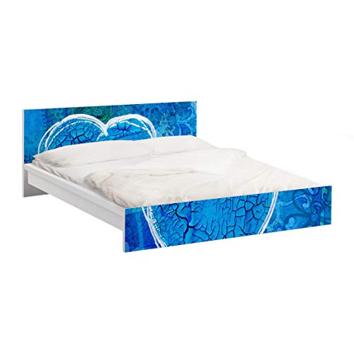 Möbelfolie für IKEA Malm Bett niedrig 180x200cm - Klebefolie Terra Azura, Größe:77cm x 197cm von Apalis