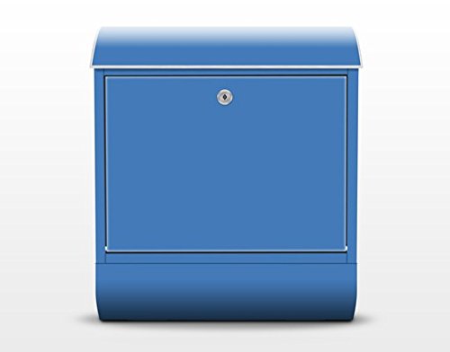 Design Briefkasten Colour Royal Blue, Postkasten mit Zeitungsrolle, 46cm x 39cm von Apalis