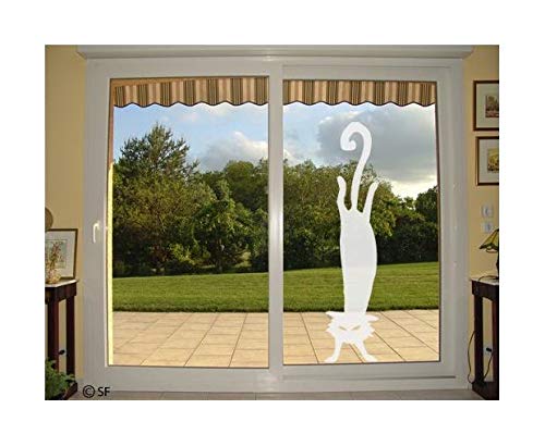 Apalis Fensterfolie Fenstertattoo Crazy Cat selbstklebend Romantic Rose 60 x 14cm von Apalis