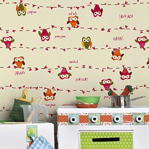 Apalis Kindertapeten Vliestapeten Owl Howl Fototapete Breit | Vlies Tapete Wandtapete Wandbild Foto 3D Fototapete für Schlafzimmer Wohnzimmer Küche | beige, 98205 von Apalis