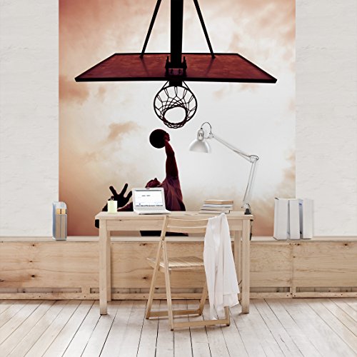 Apalis Kindertapeten Vliestapeten Streetball Fototapete Quadrat | Vlies Tapete Wandtapete Wandbild Foto 3D Fototapete für Schlafzimmer Wohnzimmer Küche | Größe: 240x240 cm, rot, 98043 von Apalis