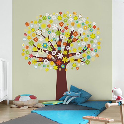 Apalis Kindertapeten Vliestapeten Traumzauberbaum Fototapete Quadrat | Vlies Tapete Wandtapete Wandbild Foto 3D Fototapete für Schlafzimmer Wohnzimmer Küche | Größe: 336x336 cm, beige, 98093 von Apalis