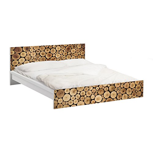 Apalis Möbelfolie für IKEA Malm Bett niedrig 140x200cm Homey Firewood 77x157cm von Apalis