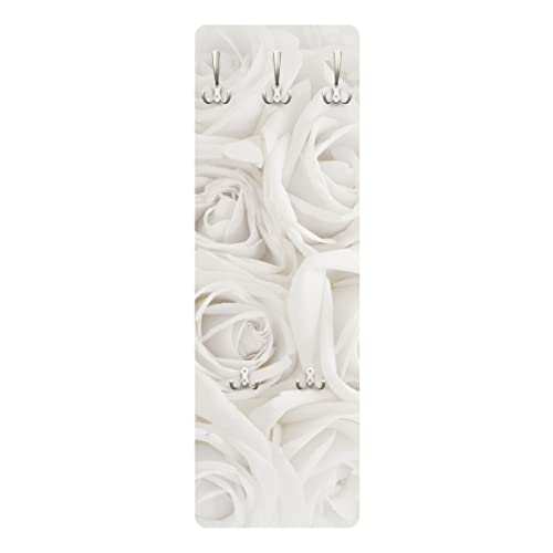 Bilderwelten Rosen Garderoben - Blumenmotiv Weiße Rosen - Landhaus Weiß, Größe HxB:119cm x 39cm von Bilderwelten