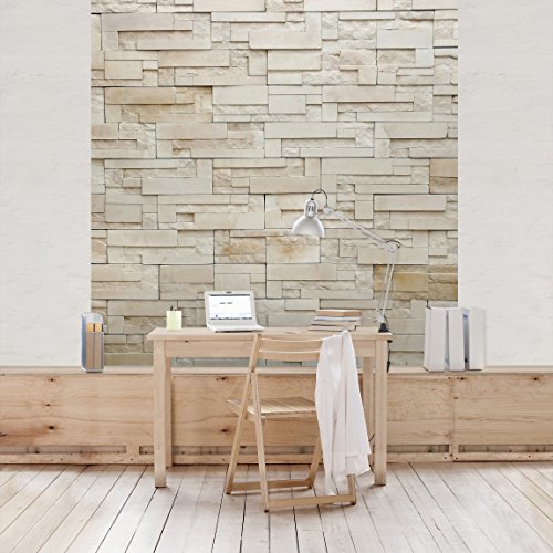 Apalis Stein Vliestapete Provence Stones Fototapete Quadrat | Vlies Tapete Wandtapete Wandbild Foto 3D Fototapete für Schlafzimmer Wohnzimmer Küche | Größe: 288x288 cm, beige, 98455 von Apalis