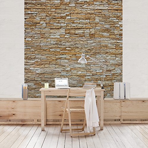 Apalis Steinwand Vliestapete Australian Stonewall Fototapete Quadrat | Vlies Tapete Wandtapete Wandbild Foto 3D Fototapete für Schlafzimmer Wohnzimmer Küche | Größe: 240x240 cm, braun, 98426 von Apalis