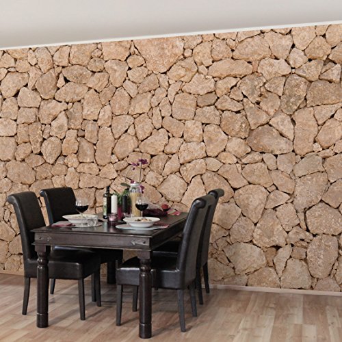 Apalis Vliestapete - Apulia Stone Wall - Alte Steinmauer aus großen Steinen - Sandsteintapete - Fototapete Breit | Vlies Tapete Wandtapete Wandbild Foto 3D Fototapete für Schlafzimmer Wohnzimmer Küche | Größe HxB:190x288cm von Apalis