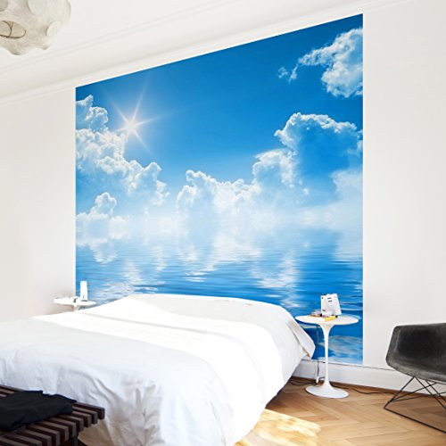 Apalis Vliestapete Above Sea Level Fototapete Quadrat | Vlies Tapete Wandtapete Wandbild Foto 3D Fototapete für Schlafzimmer Wohnzimmer Küche | Größe: 240x240 cm, blau, 97476 von Apalis