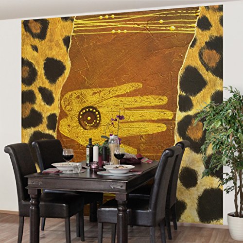 Apalis Vliestapete African Feelings Fototapete Quadrat | Vlies Tapete Wandtapete Wandbild Foto 3D Fototapete für Schlafzimmer Wohnzimmer Küche | Größe: 240x240 cm, gelb, 95233 von Apalis