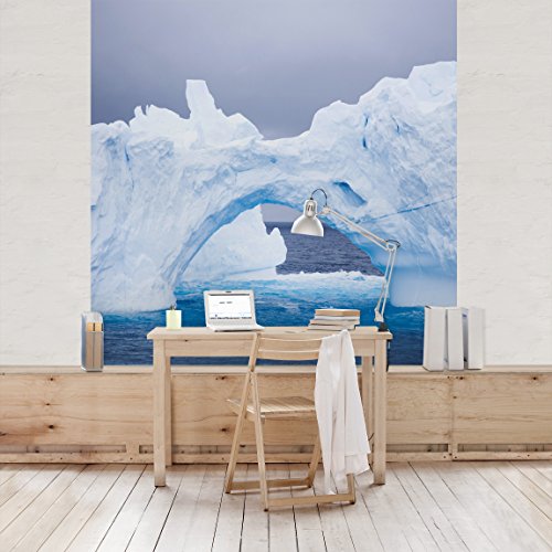 Apalis Vliestapete Antarktischer Eisberg Fototapete Quadrat | Vlies Tapete Wandtapete Wandbild Foto 3D Fototapete für Schlafzimmer Wohnzimmer Küche | Größe: 192x192 cm, blau, 97485 von Apalis