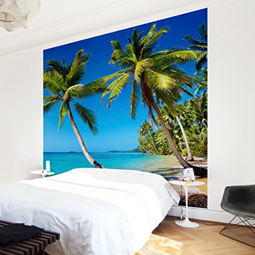 Apalis Vliestapete Beach of Thailand Fototapete Quadrat | Vlies Tapete Wandtapete Wandbild Foto 3D Fototapete für Schlafzimmer Wohnzimmer Küche | Größe: 288x288 cm, blau, 97508 von Apalis