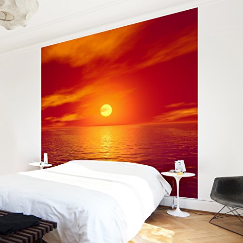 Apalis Vliestapete Beautiful Sunset Fototapete Quadrat | Vlies Tapete Wandtapete Wandbild Foto 3D Fototapete für Schlafzimmer Wohnzimmer Küche | Größe: 192x192 cm, gelb, 97509 von Apalis