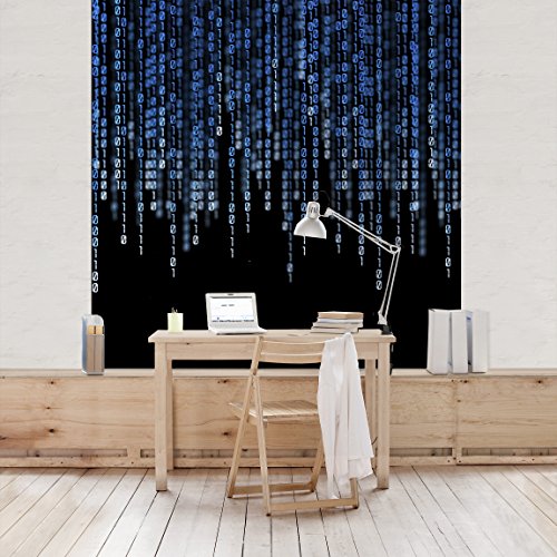 Apalis Vliestapete Binärischer Code Fototapete Quadrat | Vlies Tapete Wandtapete Wandbild Foto 3D Fototapete für Schlafzimmer Wohnzimmer Küche | Größe: 336x336 cm, schwarz, 97513 von Apalis