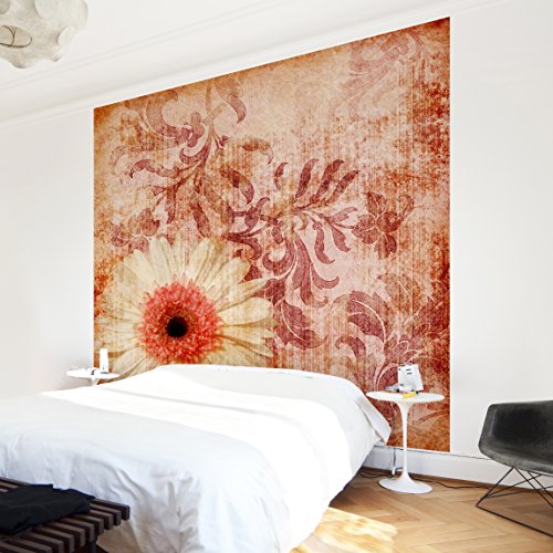 Apalis Vliestapete Blumentapete Forgotten Beauties I Fototapete Quadrat | Vlies Tapete Wandtapete Wandbild Foto 3D Fototapete für Schlafzimmer Wohnzimmer Küche | Größe: 192x192 cm, rot, 97664 von Apalis