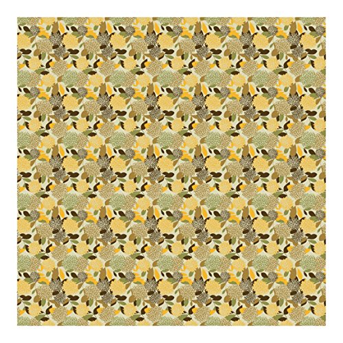 Apalis Vliestapete Blumentapete Vintage Flowers Fototapete Quadrat | Vlies Tapete Wandtapete Wandbild Foto 3D Fototapete für Schlafzimmer Wohnzimmer Küche | Größe: 336x336 cm, gelb, 98341 von Apalis