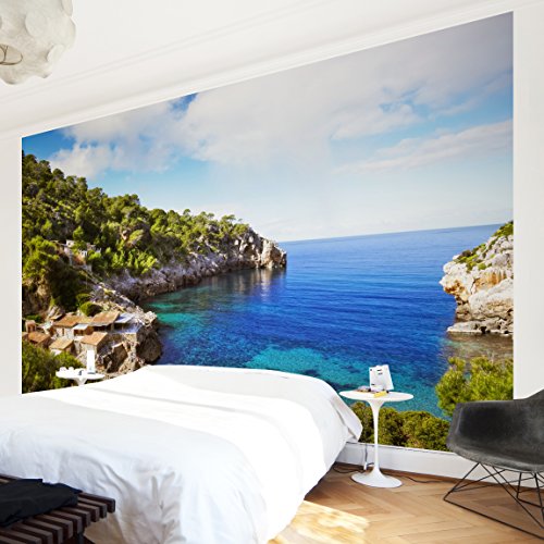 Apalis Vliestapete Cala de Deia in Mallorca Fototapete Breit | Vlies Tapete Wandtapete Wandbild Foto 3D Fototapete für Schlafzimmer Wohnzimmer Küche | mehrfarbig, 94893 von Apalis