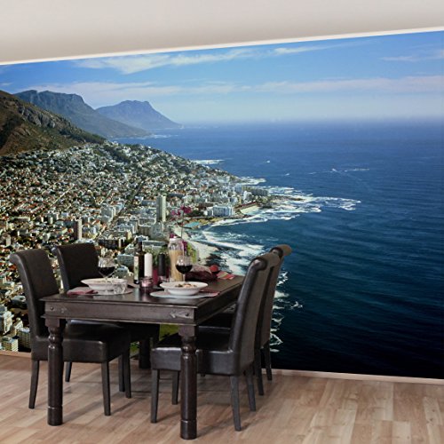 Apalis Vliestapete Cape Town Fototapete Breit | Vlies Tapete Wandtapete Wandbild Foto 3D Fototapete für Schlafzimmer Wohnzimmer Küche | blau, 94557 von Apalis