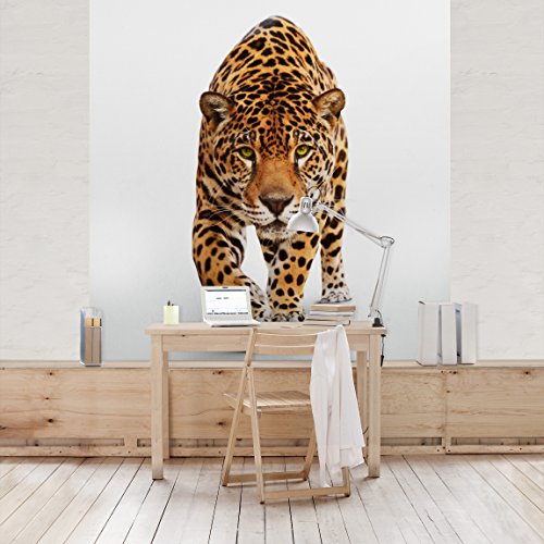 Apalis Vliestapete Creeping Jaguar Fototapete Quadrat | Vlies Tapete Wandtapete Wandbild Foto 3D Fototapete für Schlafzimmer Wohnzimmer Küche | Größe: 192x192 cm, mehrfarbig, 97569 von Apalis