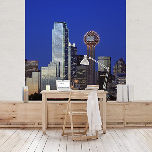 Apalis Vliestapete Dallas Fototapete Quadrat | Vlies Tapete Wandtapete Wandbild Foto 3D Fototapete für Schlafzimmer Wohnzimmer Küche | Größe: 240x240 cm, blau, 97574 von Apalis