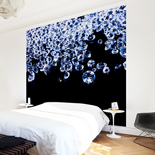 Apalis Vliestapete Diamantenglanz Fototapete Quadrat | Vlies Tapete Wandtapete Wandbild Foto 3D Fototapete für Schlafzimmer Wohnzimmer Küche | Größe: 240x240 cm, blau, 97584 von Apalis