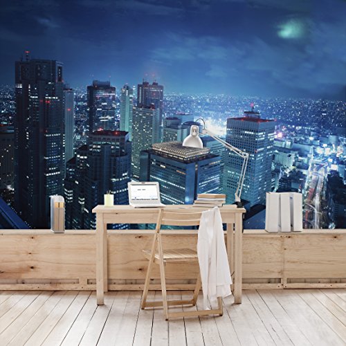 Apalis Vliestapete Die Atmosphäre Tokios Fototapete Breit | Vlies Tapete Wandtapete Wandbild Foto 3D Fototapete für Schlafzimmer Wohnzimmer Küche | mehrfarbig, 94901 von Apalis