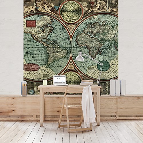 Apalis Vliestapete Die alte Welt Fototapete Quadrat | Vlies Tapete Wandtapete Wandbild Foto 3D Fototapete für Schlafzimmer Wohnzimmer Küche | Größe: 192x192 cm, mehrfarbig, 95298 von Apalis