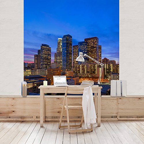 Apalis Vliestapete Downtown of Los Angeles Fototapete Quadrat | Vlies Tapete Wandtapete Wandbild Foto 3D Fototapete für Schlafzimmer Wohnzimmer Küche | Größe: 240x240 cm, blau, 97594 von Apalis