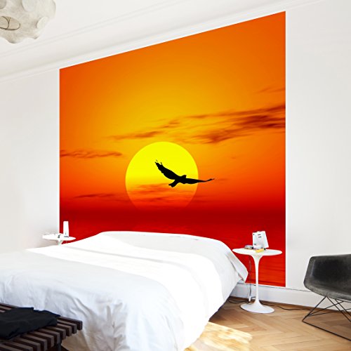 Apalis Vliestapete Fabulous Sunset Fototapete Quadrat | Vlies Tapete Wandtapete Wandbild Foto 3D Fototapete für Schlafzimmer Wohnzimmer Küche | Größe: 192x192 cm, gelb, 97627 von Apalis