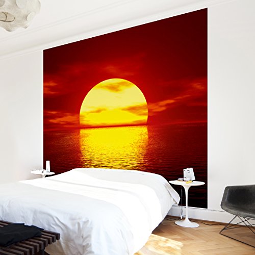 Apalis Vliestapete Fantastic Sunset Fototapete Quadrat | Vlies Tapete Wandtapete Wandbild Foto 3D Fototapete für Schlafzimmer Wohnzimmer Küche | Größe: 192x192 cm, gelb, 97631 von Apalis