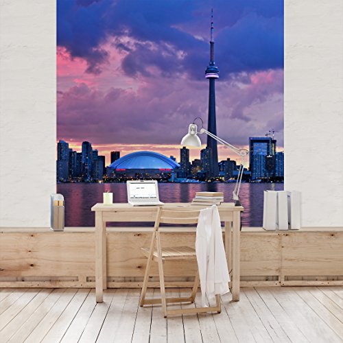 Apalis Vliestapete Fascinating Toronto Fototapete Quadrat | Vlies Tapete Wandtapete Wandbild Foto 3D Fototapete für Schlafzimmer Wohnzimmer Küche | Größe: 192x192 cm, rosa, 97635 von Apalis