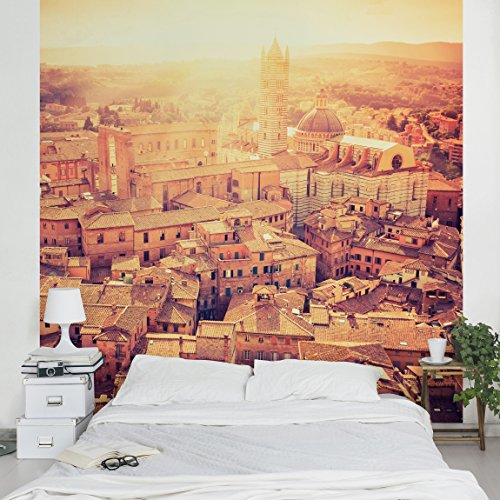 Apalis Vliestapete Fiery Siena Fototapete Quadrat | Vlies Tapete Wandtapete Wandbild Foto 3D Fototapete für Schlafzimmer Wohnzimmer Küche | Größe: 288x288 cm, gelb, 95327 von Apalis