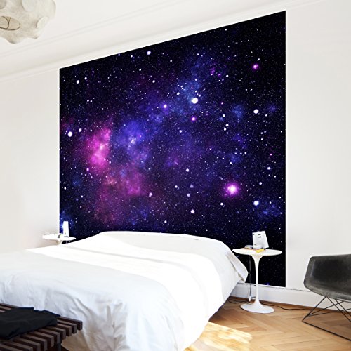 Apalis Vliestapete Galaxie Fototapete Quadrat | Vlies Tapete Wandtapete Wandbild Foto 3D Fototapete für Schlafzimmer Wohnzimmer Küche | Größe: 192x192 cm, rosa, 95336 von Apalis