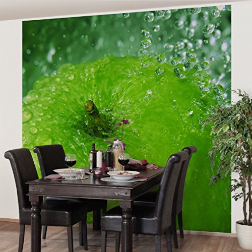 Apalis Vliestapete Green Apple Fototapete Quadrat | Vlies Tapete Wandtapete Wandbild Foto 3D Fototapete für Schlafzimmer Wohnzimmer Küche | Größe: 240x240 cm, grün, 97720 von Apalis
