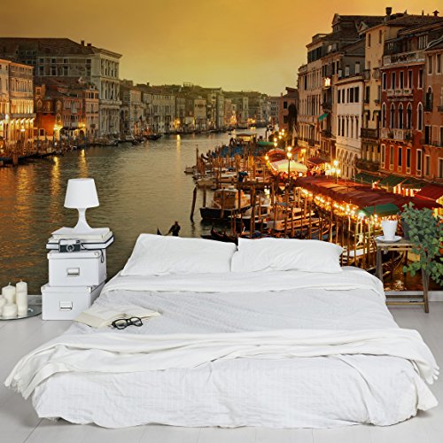 Apalis Vliestapete Großer Kanal von Venedig Fototapete Breit | Vlies Tapete Wandtapete Wandbild Foto 3D Fototapete für Schlafzimmer Wohnzimmer Küche | gelb, 94665 von Apalis